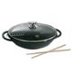 Berndes 031139 Vario Click Induction Aluguss Wok antihaft mit Glasdeckel und Zubehör 32 cm, 5,5 l