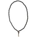 BUDDHAFIGUREN Mala - tibetische Gebetskette Horn mit Steinen besetzt dunkel 8 mm