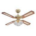 Westinghouse Princess Trio 105 cm/ 42-inches Ceiling Fans. Polished Brass-Oak Cane/Mahogany