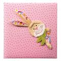 Goldbuch Babyalbum, Bungee Bunny, 30 x 31 cm, 60 weiße Blankoseiten mit 4 illustrierten Seiten und Pergamin-Trennblättern, Leinen mit Applikation, Pink, 15591