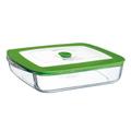 Pyrex 4936927 Lunchbox 4-in-1, quadratisch, inkl. Deckel mit Dampfaustritt, 25 x 22 x 5 cm, 1,7 l, Glas /Kunststoff