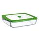 Pyrex 4936927 Lunchbox 4-in-1, quadratisch, inkl. Deckel mit Dampfaustritt, 25 x 22 x 5 cm, 1,7 l, Glas /Kunststoff