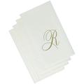 Caspari Monogramm-Papierhandtücher, mit Initiale R, White Pearl, 24 Stück
