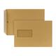 POSTHORN Versandtasche C5 (500 Stück), haftklebende Versandtaschen mit Fenster, braune Versandtaschen für die tägliche Korrespondenz, Geschäftspost und Co., 229 x 162 x1 mm, 90g/m²