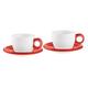 Guzzini Fratelli Gocce, 2 Cappuccinotassen mit Untertassen, SMMA|Porcelain