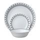 Corelle Geschirr-Set City Block aus Vitrelle-Glas für 6 Personen 18-teilig, splitter- und bruchfest, schwarz