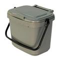All-Green Küchenkomposteimer mit Kompostieranleitung – Plastik, 5 Liter, Silber-Grau