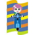 Indigos 4051719834925 Wandtattoo ME176 sexy Girl Mädchen Moped Mofa Motorrad Regenbogen 80 x 49 cm