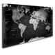 LANA KK - Leinwandbild "Weltkarte Retro SW" Weltkarte - deutsch - Kunstdruck-Pinnwand auf Echtholz-Keilrahmen – Globus in schwarz , einteilig & fertig gerahmt in 120 x 80 cm