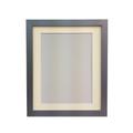 Frames by Post 25 mm breiter H7 Bild-/Fotorahmen mit elfenbeinfarbenem Passepartout A4 für Bildgröße 9 x 6 Zoll, silberfarben