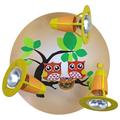 Elobra Kinder Lampe Rondell Eulen Familie Deckenleuchte Kinderzimmer Holz, lachsfarben 128268