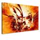 LANA KK - Leinwandbild "Graf Fire Orange" abstraktes Design auf Echtholz-Keilrahmen – Fotoleinwand-Kunstdruck in orange, einteilig & fertig gerahmt in 120x80cm