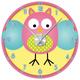 Graz Design 801086_AL Wandsticker Uhr mit Uhrwerk Wanduhr Kinderzimmer Eule Baby Jungs Mädchen, Uhr silber gebürstet