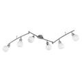 Trio Leuchten LED-Balken in Nickel inklusiv 6x E14, 4 Watt LED, Breite maximal 150 cm, Glas opal matt weiß 824810607