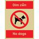 Viking Schilder pv916-a5p-g "DIM Cwn keine Hunde" Schild, starr gold Kunststoff, 200 mm H x 150 mm W