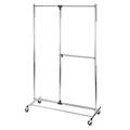 WENKO 4364800100 Kleiderständer Profissimo - individuell verstellbar, 4 Rollen, verchromtes Metall, 116 x 188 x 49 cm, Chrom