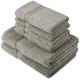 Pinzon by Amazon Handtuchset aus Baumwolle, Grau, 2 Bade- und 4 Handtücher, 600g/m²