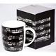 My Music Geschenke Arpeggio Bone China Kaffeebecher, Keramik, Schwarz