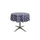 LA Linen Poly Checkered Round Tablecloth, Polyester, Marineblau/weiß, 147.32 x 147.32 x 0.04 cm