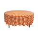 La Bettwäsche Poly Tischdecke kariert, rund, Polyester, orange/weiß, 228.6 x 228.6 x 0.04 cm