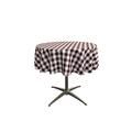 LA Linen Poly Checkered Round Tablecloth, Polyester, Burgunderrot/Weiß, 147.32 x 147.32 x 0.04 cm