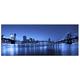 Dsign24 EG312500568 HD Echt-Glas Bild, NYC Brücke, Wandbild Druck auf Glas, XXL, 125 x 50 cm, blau