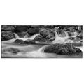 Dsign24 EG312500608 HD Echt-Glas Bild, Fluss Im Wald Wandbild Druck auf Glas, XXL, 125 x 50 cm
