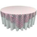 LA Linen Poly Checkered Square Tablecloth Rosa/Weiß