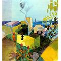 Legendarte Kunstdruck auf Leinwand. Landschaft am Meer. Bild von August Macke