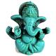 BUDDHAFIGUREN/Billy Held Ganesha Ganapati Ganesh Statue aus Resin 6,5 cm türkis