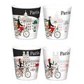 Paris by Bike Set 4 Tassen Espresso