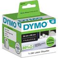 DYMO Original LabelWriter Adressetiketten (Groß) | 36 mm x 89 mm | Rolle mit 260 Etiketten | selbstklebend |für LabelWriter Etikettendrucker und Beschriftungsgerät