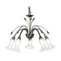 Oaks Lighting 3128 5 als Sadon Deckenleuchte in Antique Silver Finish mit mattem Glas