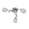 Oaks Lighting 5157 Naira, 3 CH Deckenleuchte in poliertem Chrom-Finish, mit Lampenschirmen aus Kristall Perlen