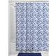 iDesign Inca Duschvorhang | Vorhang für Dusche und Badewanne mit grafischem Muster | Bad Duschvorhang in 183,0 cm x 183,0 cm | Polyester weiß/marineblau