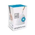 simplehuman CW0262 passgenaue Müllbeutel Nachfüllpack Code N, 3 x Pack mit 20-60 Beutel, Plastik, Weiß, 0.02 x 58.00 x 80.00 cm