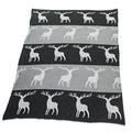 TOM TAILOR 564050 Strickplaid T-Cuddly Deers, 130 x 180 cm, Mischgewebe, grau