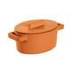 Sambonet 51638C13 Terra.Cotto Cast Iron Ovale Kasserolle mit Deckel, Gusseisen, Orange, 13 x 10 x 7.2 cm