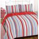 Dreamscene Bettwäsche Karla Stripe Bettwäsche-Set Bettbezug mit Kissenbezügen, rot, King