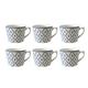 Kom Amsterdam 6X3667 Set mit 6 Cappuccinotassen, Durchmesser 9 x7 cm, Fleur de LYS grau