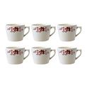 Kom Amsterdam 6X3623 Set mit 6 Cappuccinotassen, Durchmesser 9 x 7 cm, Rose rot