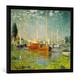 Gerahmtes Bild von Claude Monet Bateaux de Plaisance à Argenteuil, Kunstdruck im hochwertigen handgefertigten Bilder-Rahmen, 70x50 cm, Schwarz matt
