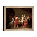 Gerahmtes Bild von Jacques-Louis DavidDer Tod des Sokrates, Kunstdruck im hochwertigen handgefertigten Bilder-Rahmen, 40x30 cm, Silber raya