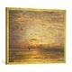 Gerahmtes Bild von Hendrik Willem Mesdag "Sonnenuntergang über dem Meer", Kunstdruck im hochwertigen handgefertigten Bilder-Rahmen, 100x70 cm, Gold raya