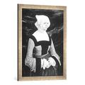 Gerahmtes Bild von Albrecht Altdorfer Weibliches Bildnis, Kunstdruck im hochwertigen handgefertigten Bilder-Rahmen, 50x70 cm, Silber raya