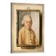 Gerahmtes Bild von Carl Philipp Emanuel Bach C.Ph.E.Bach/Zeitgen. Pastell, Kunstdruck im hochwertigen handgefertigten Bilder-Rahmen, 50x70 cm, Silber raya