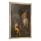 Gerahmtes Bild von Hans von Marees "Orangenpflückender Reiter und nackte Frau", Kunstdruck im hochwertigen handgefertigten Bilder-Rahmen, 70x100 cm, Silber raya