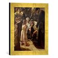 Gerahmtes Bild von Max LiebermannDer zwölfjährige Jesus im Tempel, Kunstdruck im hochwertigen handgefertigten Bilder-Rahmen, 30x30 cm, Gold raya