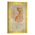 Gerahmtes Bild von Leonardo da Vinci Codex Madrid 1/57-R Study for a sculpture of a horse, Kunstdruck im hochwertigen handgefertigten Bilder-Rahmen, 30x40 cm, Gold raya