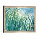 Gerahmtes Bild von Claude Monet Yellow and Purple Irises, 1924-25, Kunstdruck im hochwertigen handgefertigten Bilder-Rahmen, 60x40 cm, Silber raya